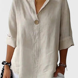 Freja™ - Blusa casual com decote em V