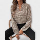 Relaxiva - Blusa com Padrão e Mangas Elegantes