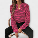 Relaxiva - Blusa com Padrão e Mangas Elegantes
