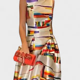 Isabeau geometrisches Maxikleid