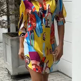 Vestido camisa estampado fashion