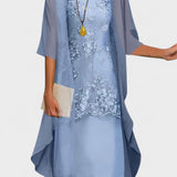 Chona - Elegante vestido de chiffon em duas partes