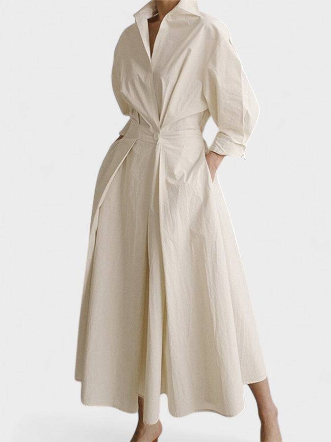 Vestido longo feminino com bolsos