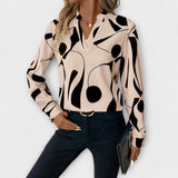 Blusa Elegante com Manga Longa e Decote Pontiagudo