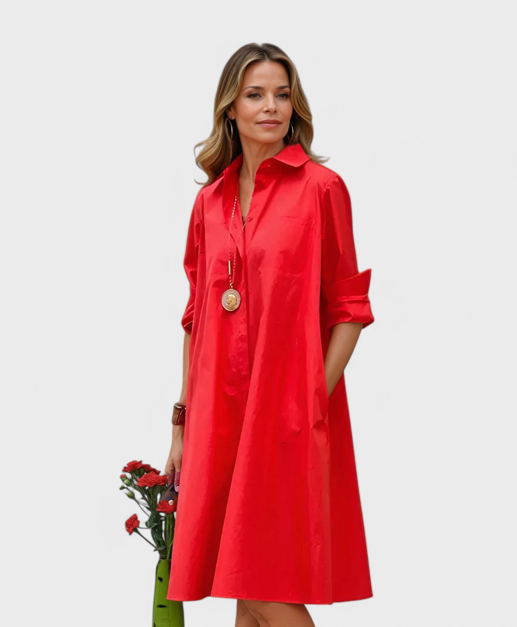 Carlina – Vestido Camisa Solto com Bolso – Casual e Despretensioso