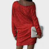 Vestido de Festa com Lantejoulas e Contraste