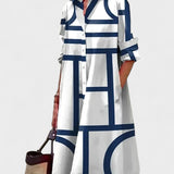 Estelle - Kleid mit Taschen und geometrischem Muster