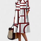 Estelle - Kleid mit Taschen und geometrischem Muster