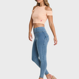 Rosalia™ Alta Cintura Calças Denim