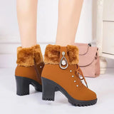 Fellanmut™ Botas femininas elegantes de inverno com salto