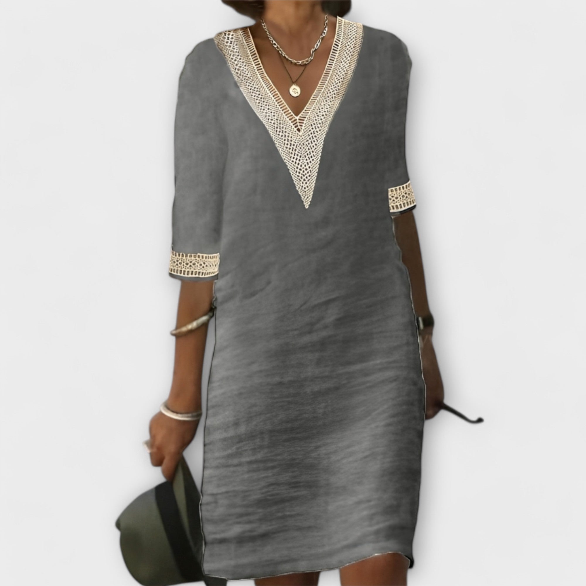 Elara - Vestido Feminino de Algodão e Linho