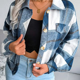 Jasmine™ Jaqueta Flanelada Xadrez Cropped