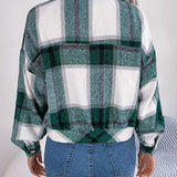 Jasmine™ Jaqueta Flanelada Xadrez Cropped