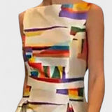Isabeau geometrisches Maxikleid