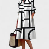 Estelle - Kleid mit Taschen und geometrischem Muster