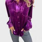 Catherine - Blusa de Veludo Elegante