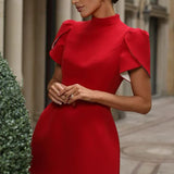 Lyraea | Vestido Mini com Mangas Elegantes em Forma de Pétala