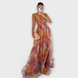 Vestido Maxi Annai Mesh - Elegante e Justo ao Corpo