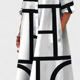 Estelle - Kleid mit Taschen und geometrischem Muster