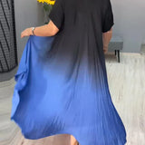 Vestido casual plissado com degradê