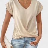 Maia – Blusa V com Decote em V e Frontal Torcido