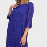 Lara - Vestido Midi de Moda Feminina com Decote Redondo