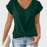 Maia – Blusa V com Decote em V e Frontal Torcido