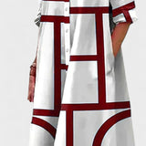 Estelle - Kleid mit Taschen und geometrischem Muster
