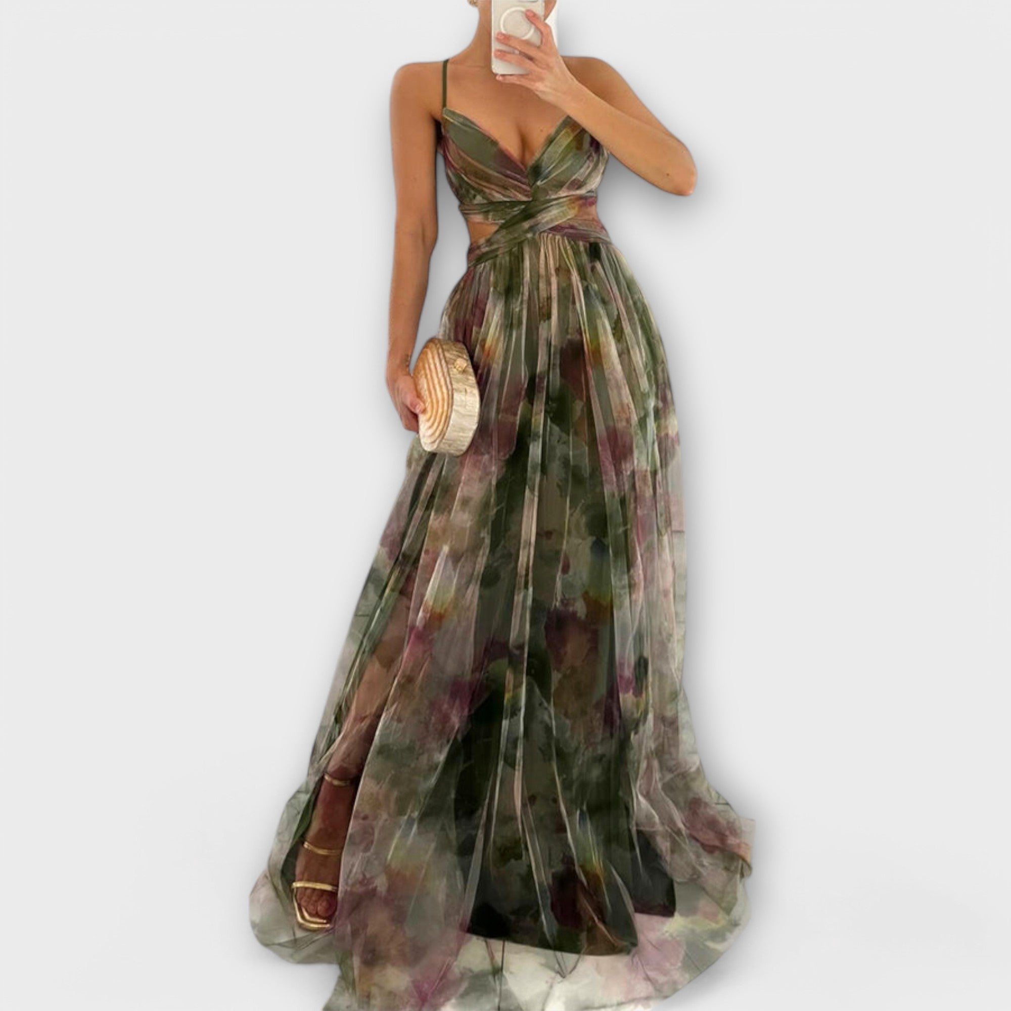 Vestido Maxi Annai Mesh - Elegante e Justo ao Corpo