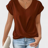 Maia – Blusa V com Decote em V e Frontal Torcido