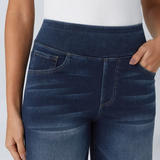 Lara™ Jeans stretch de cintura alta e perna larga