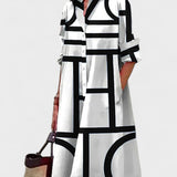 Estelle - Kleid mit Taschen und geometrischem Muster
