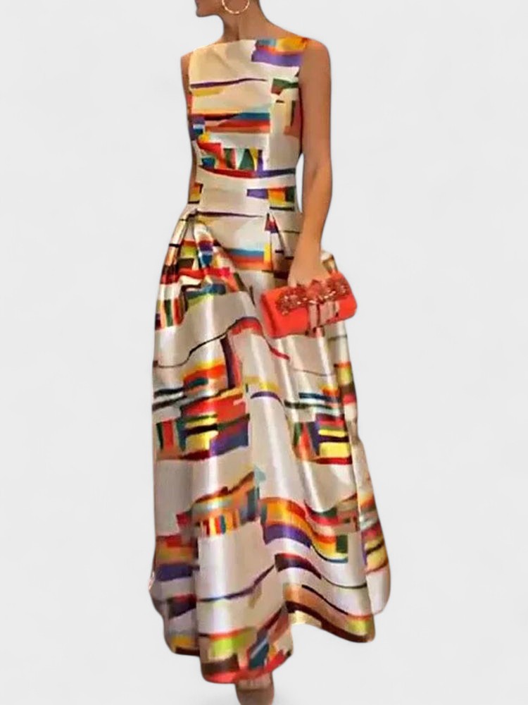 Isabeau geometrisches Maxikleid