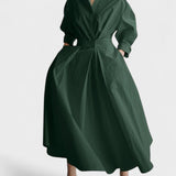 Vestido longo feminino com bolsos