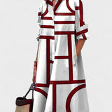 Estelle - Kleid mit Taschen und geometrischem Muster