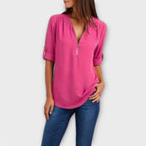 Olivia - Blusa Casual com Decote Pontiagudo