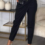 Ivara™ Calça casual feminina com corte irregular