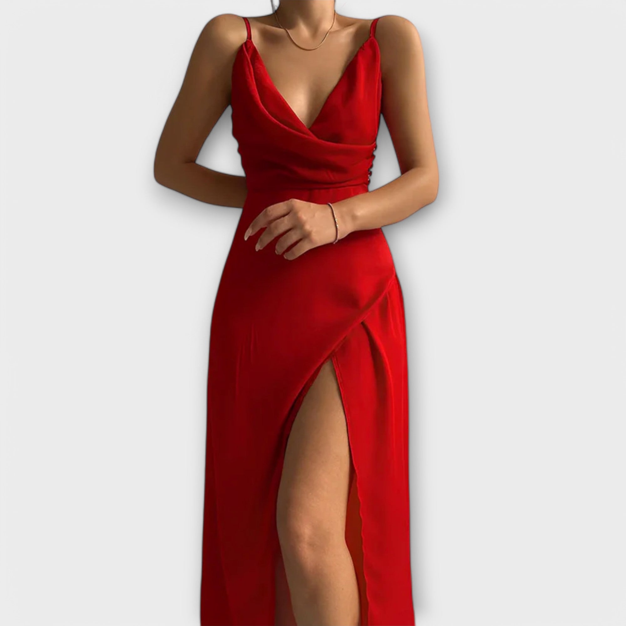 Vestido Elegante com Decote em V