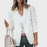 Blazer de um botão com Lapela Clássica para Mulheres