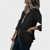 Blazer de um botão com Lapela Clássica para Mulheres