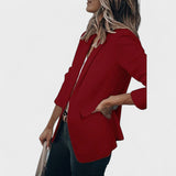 Blazer de um botão com Lapela Clássica para Mulheres