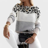 Cheyenne - Suéter Casual com Design de Leopardo