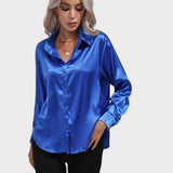 Leah | Elegante Blusa de Cetim para um Look Luxuoso