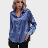 Leah | Elegante Blusa de Cetim para um Look Luxuoso