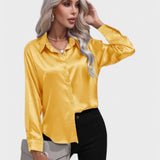 Leah | Elegante Blusa de Cetim para um Look Luxuoso