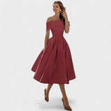 Moda Casual Vestido de Festa de Cetim Sem Alças