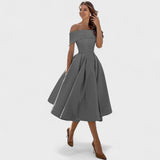 Moda Casual Vestido de Festa de Cetim Sem Alças