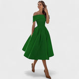 Moda Casual Vestido de Festa de Cetim Sem Alças