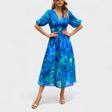 Isolde - vestido midi com decote em V