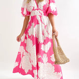 DERANA - VESTIDO MAXI VERMELHO ROSA